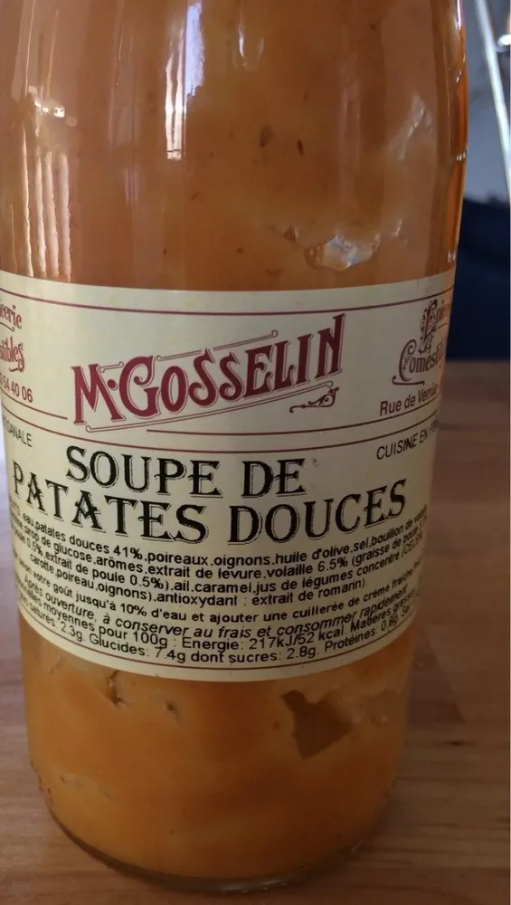 Soupe de patates douces