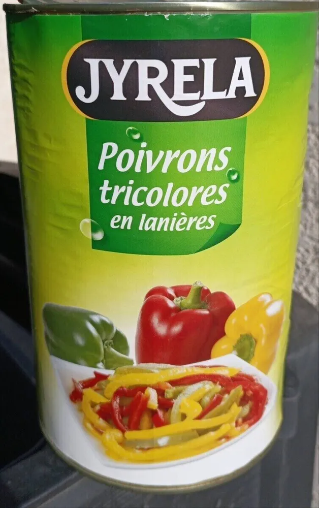Poivrons tricolores en lanières