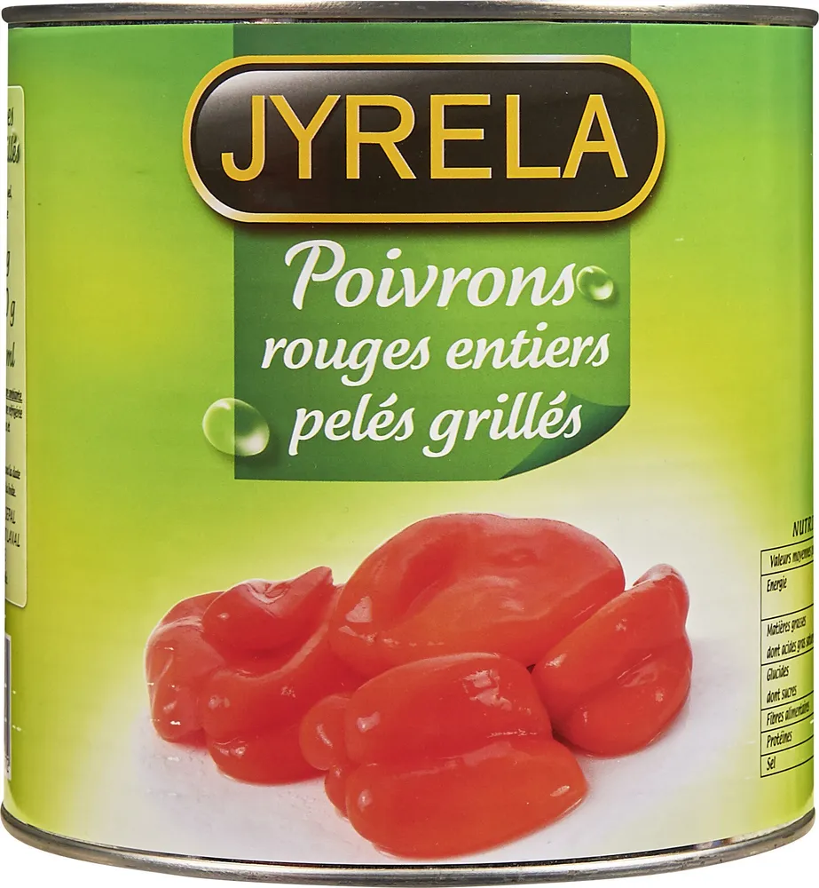 Poivrons rouges entiers pelés grillés