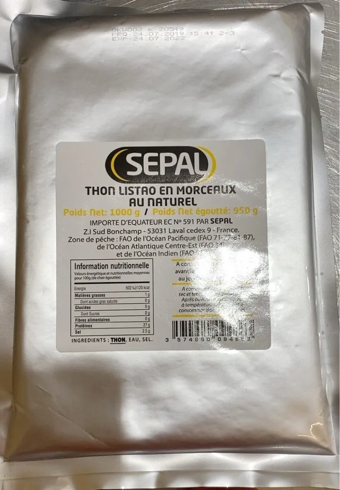 Thon listao en morceaux au naturel