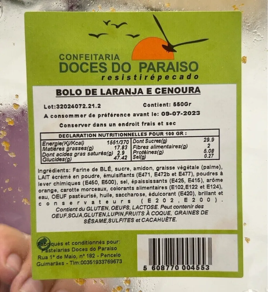 Bolo de laranja e cenoura