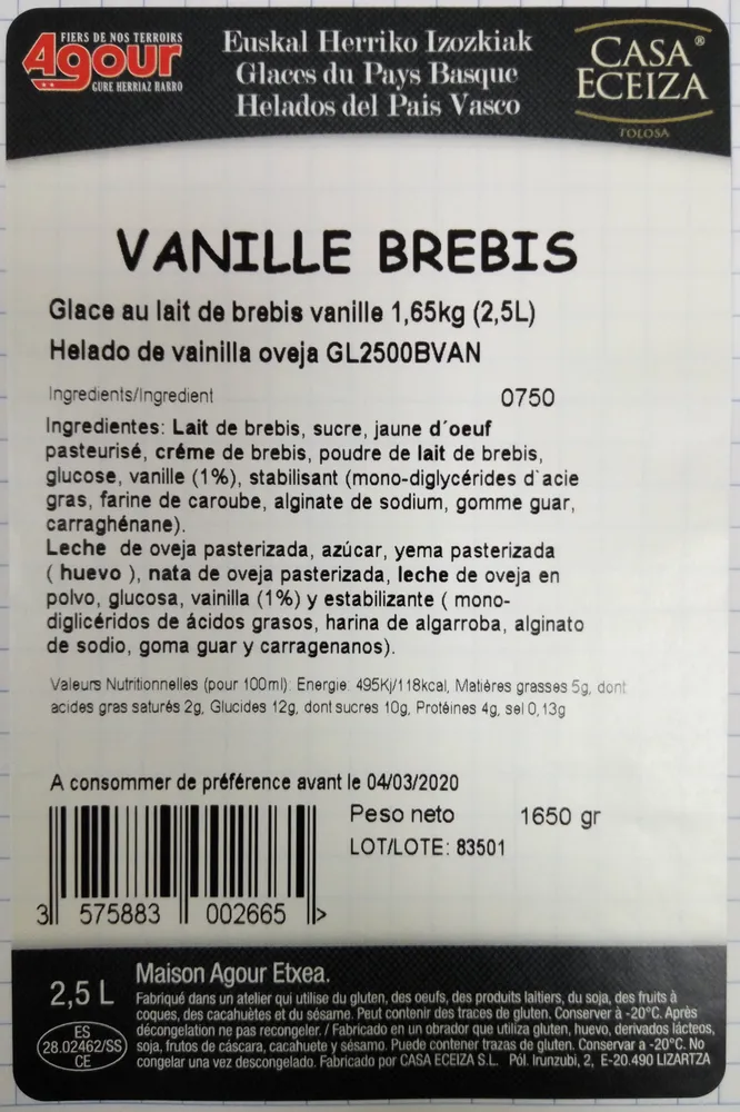 Vanille Brebis
