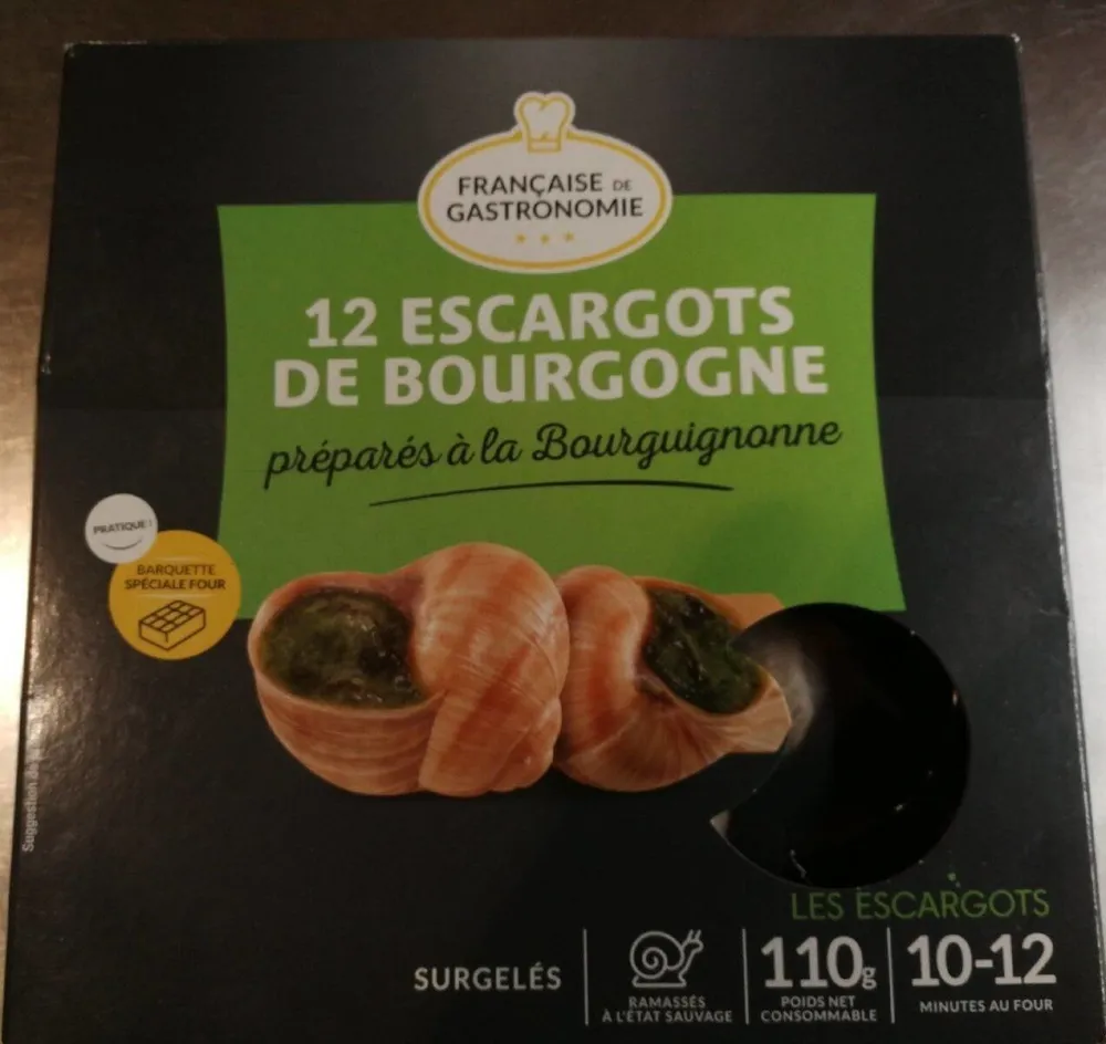 12 escargots de Bourgogne préparés à la Bourguignonne