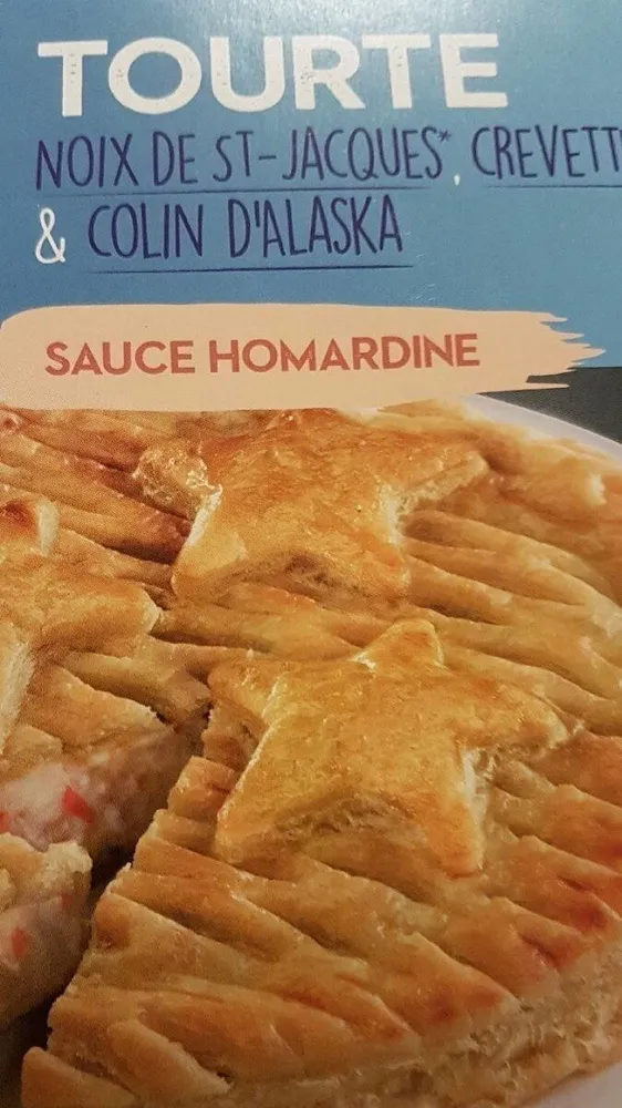 Tourte Noix de St-Jacques, Crevettes et colin