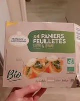 4 paniers feuilleté chèvre et épinard