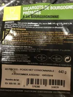Escargots de Bourgogne préparés à la Bourguignonne