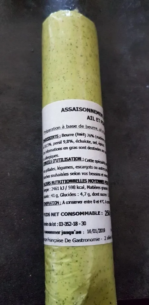 Assaisonnement au beurre ail et persil