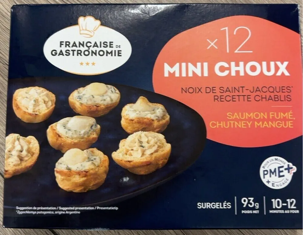 Mini choux noix de St-Jacques saumon fumé