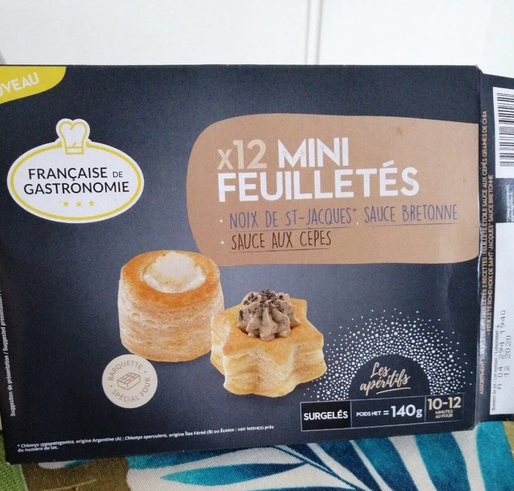 12 minis feuilletés St Jacques cèpes