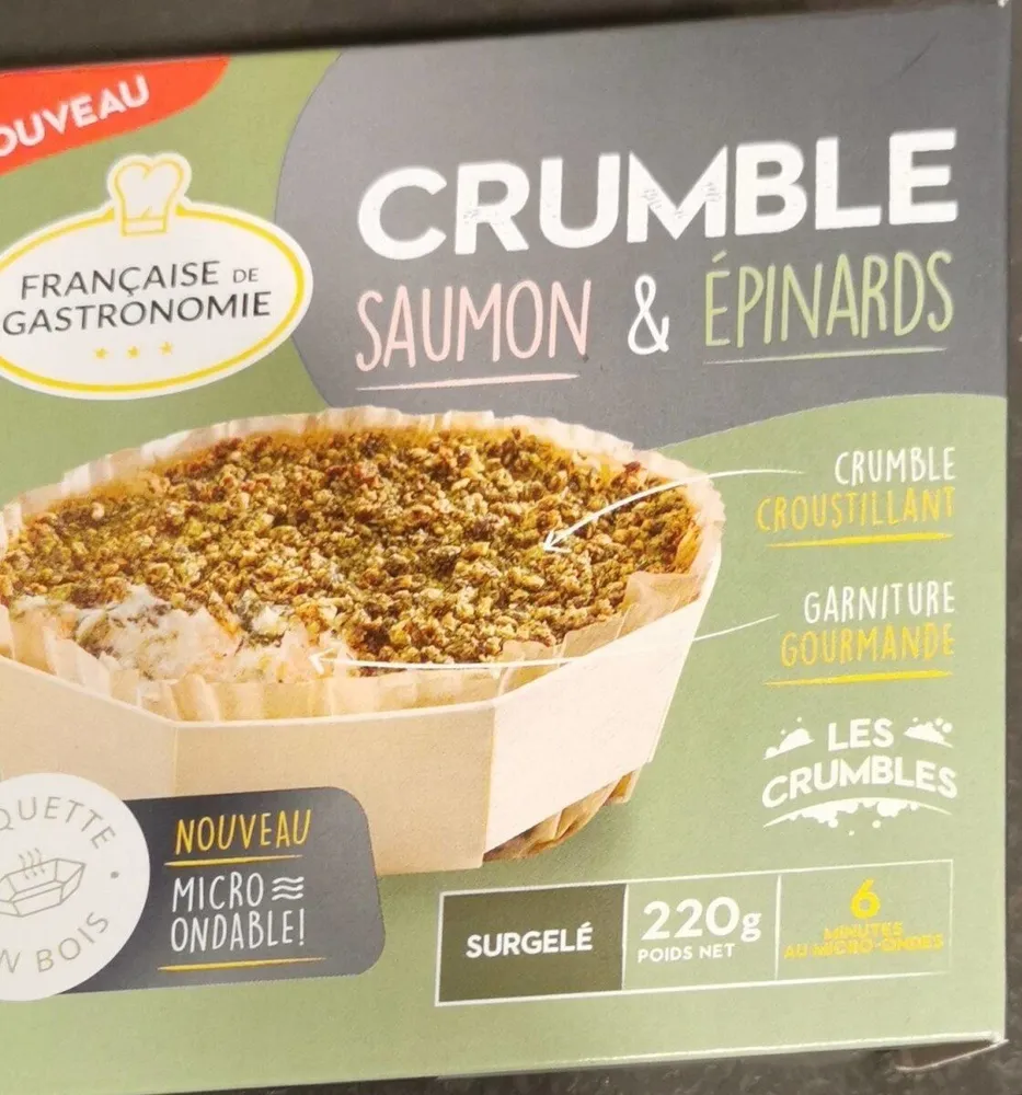 Crumble saumon et epinards