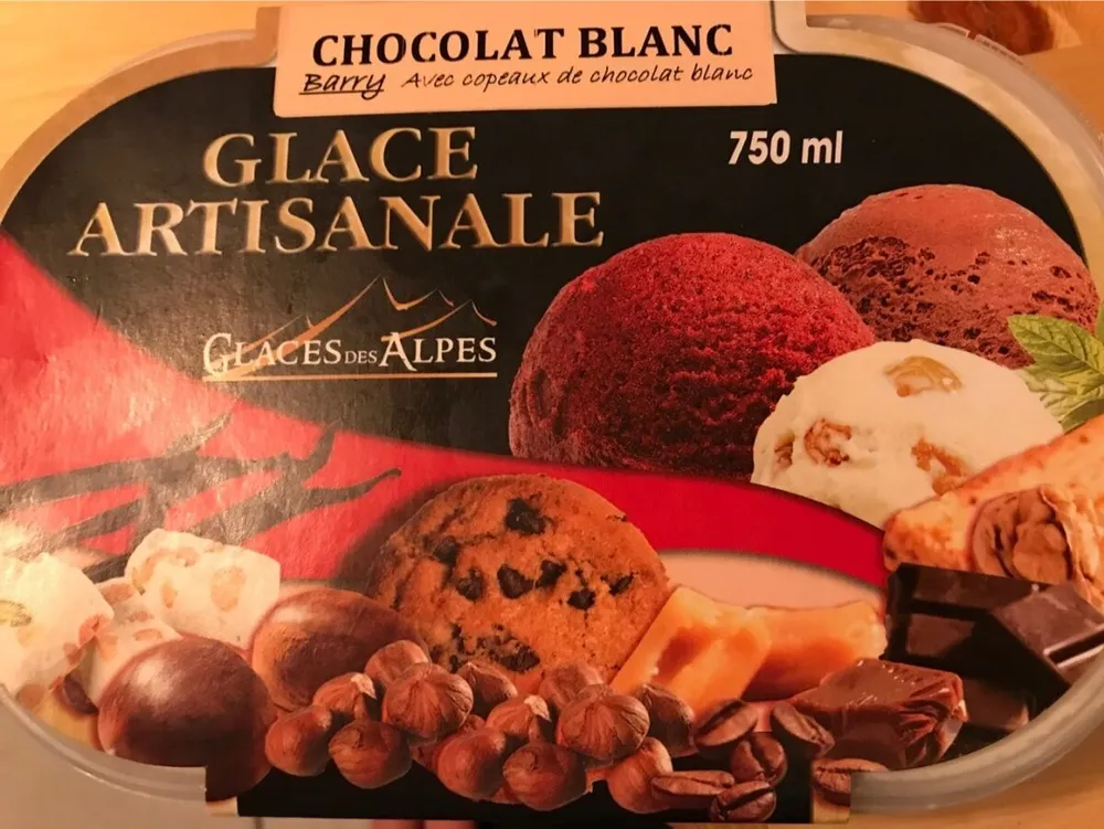 Glace artisanale chocolat blanc