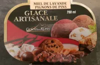 Glace artisanale - miel de lavande - pignons de pin