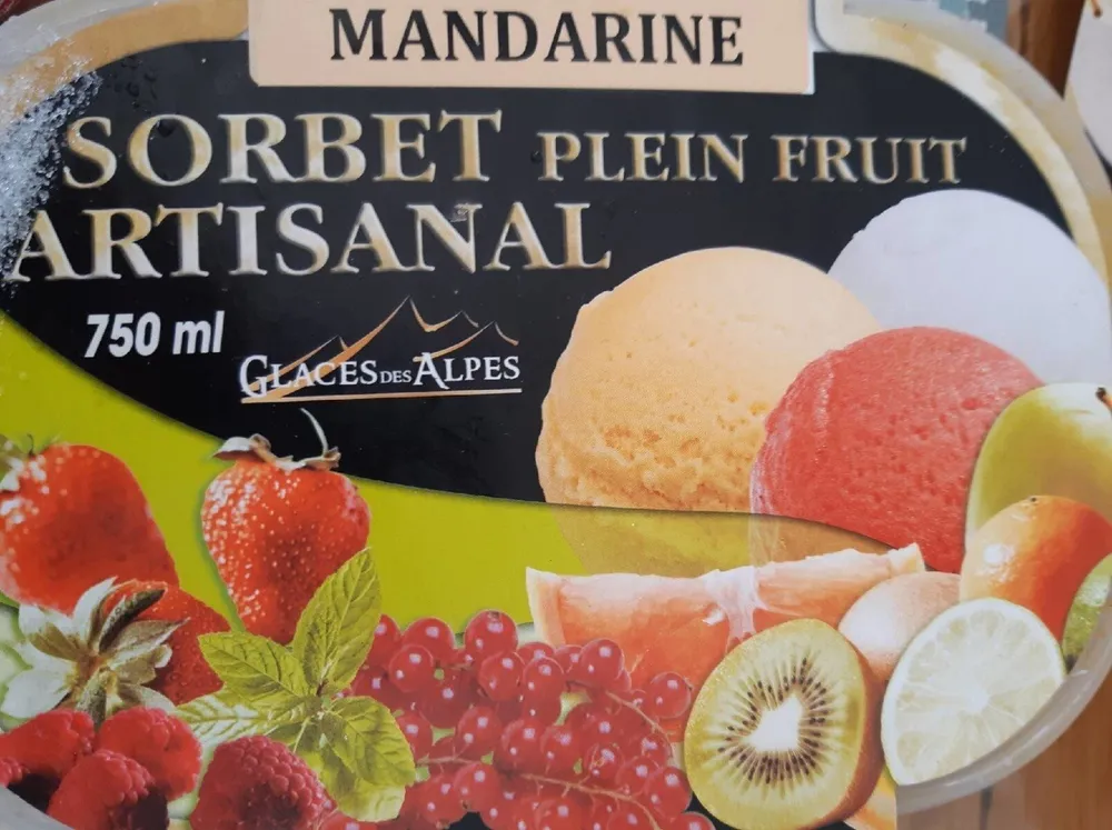 Sorbet plein fruit artisanal