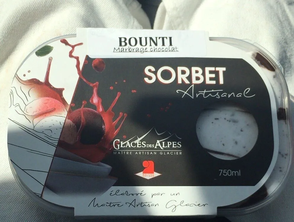 Sorbet artisanal - bounti marbrage chocolat
