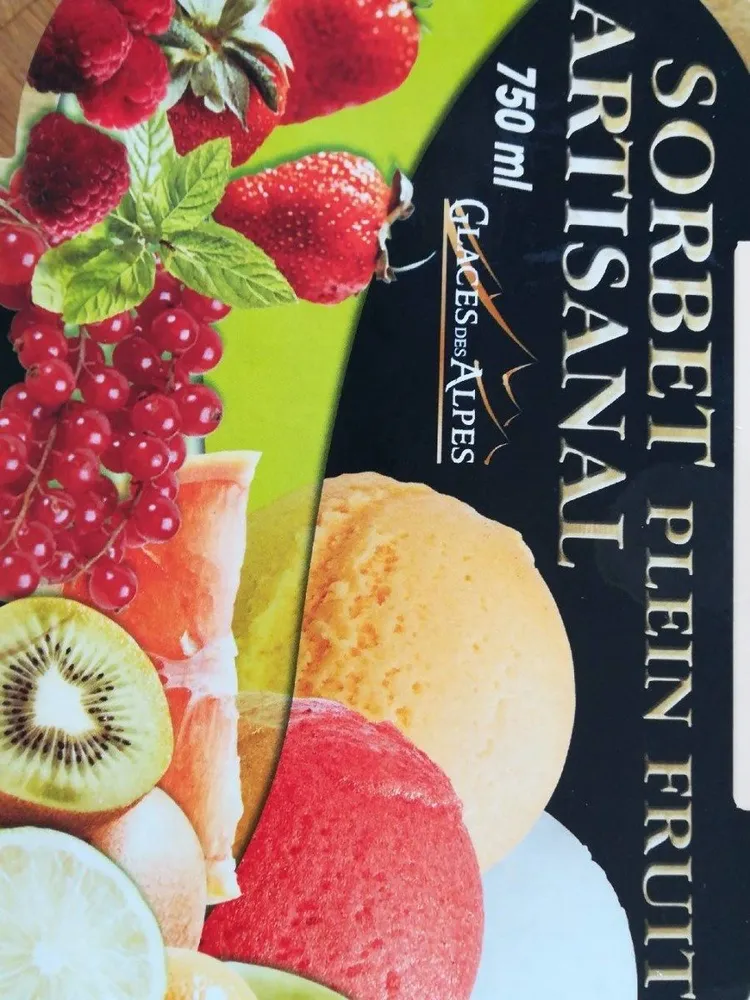 Sorbet plein fruit menthe verte