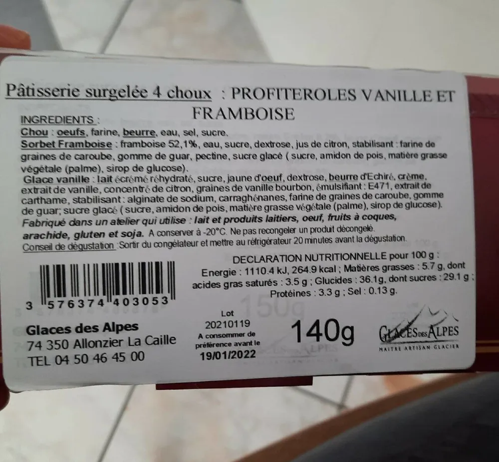 Profiteroles vanille framboise
