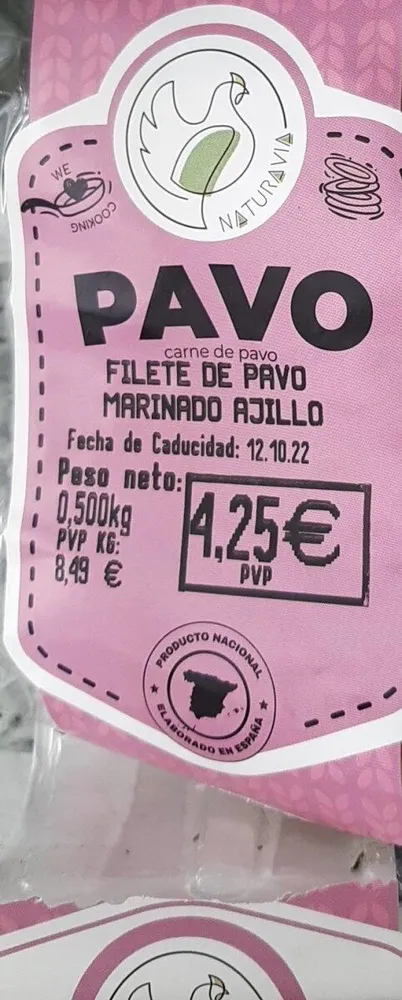 Filete de Pavo marinado al ajillo
