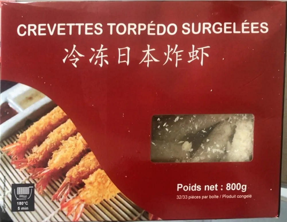 Crevettes torpedo surgelées