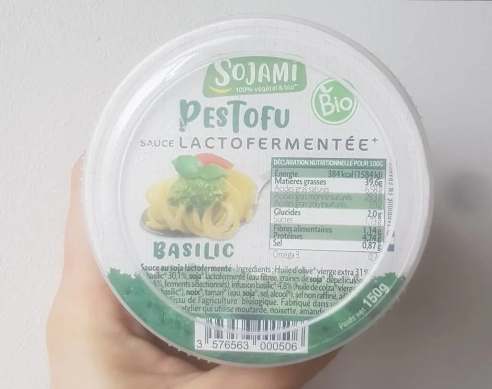 Pestofu sauce lactofermentée basilic