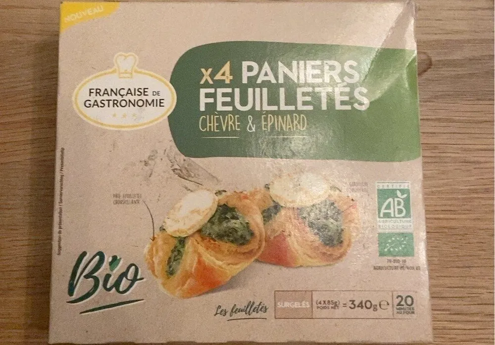 Paniers feuilletés chèvre et épinard