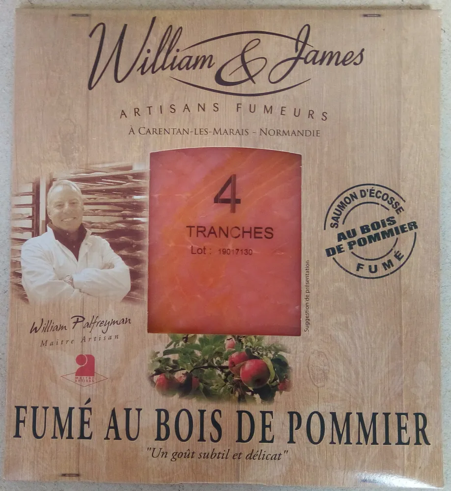 Saumon fumé au bois de pommier de Normandie x4 tranches