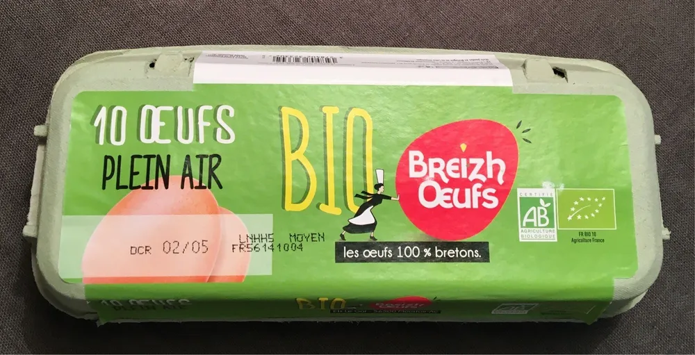 10 oeufs plein air bio Breizh oeufs