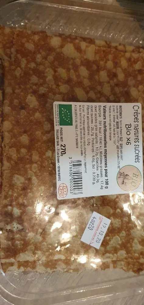 Crepe nature sucree bio
