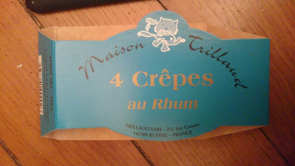Crêpe au rhum, TRILLAUD, 4 pièces