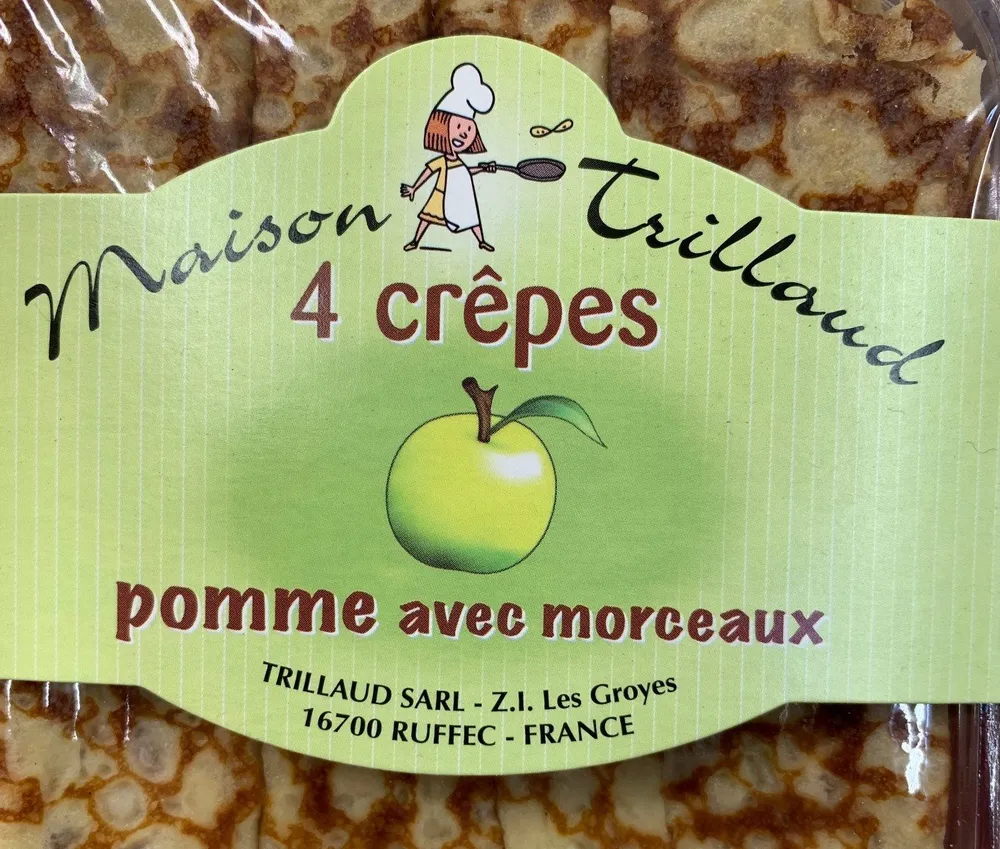 4 crêpes pomme avec morceaux