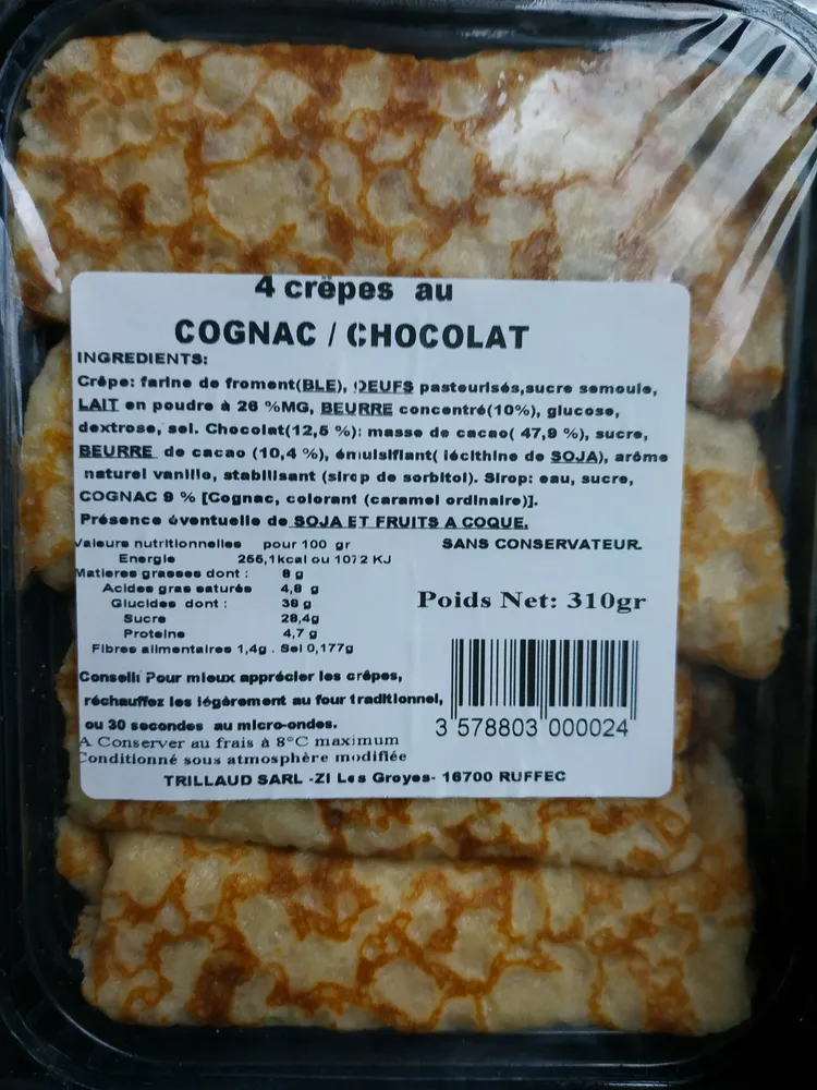 4 Crêpes au Cognac & chocolat