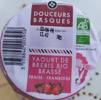 Yaourt de brebis bio brassé fraise framboise