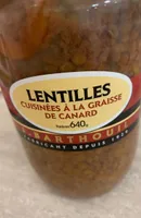 Lentilles cuisinées à la graisse de canard