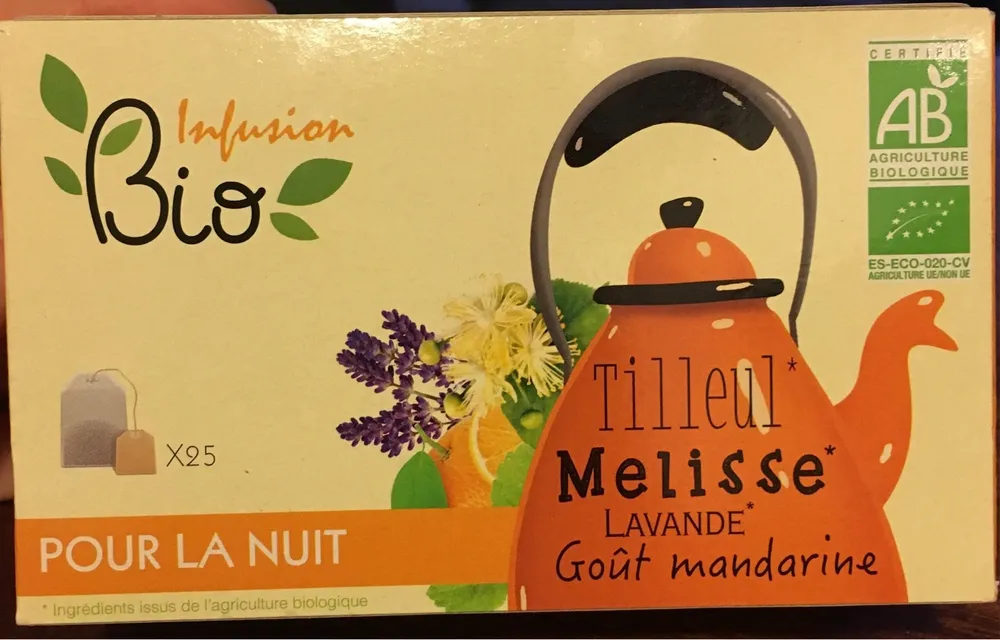 Infusion Bio Tilleul Mélisse Lavande Goût Mandarine