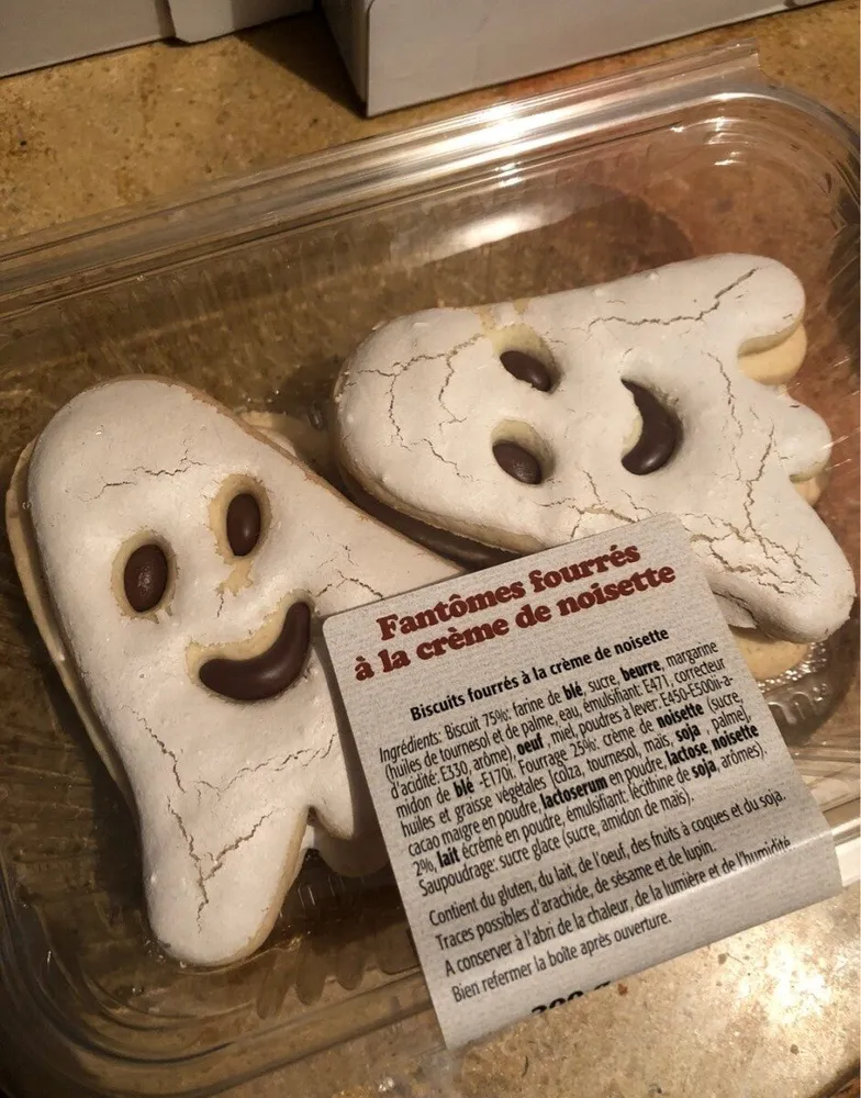 Fantomes fourrés à la crème de noisette