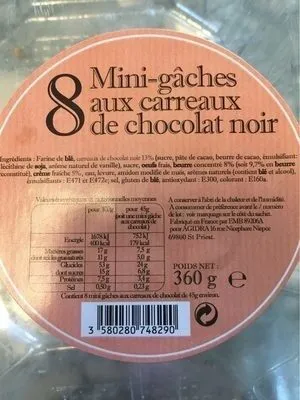 Mini-gâches aux carreaux de chocolat noir