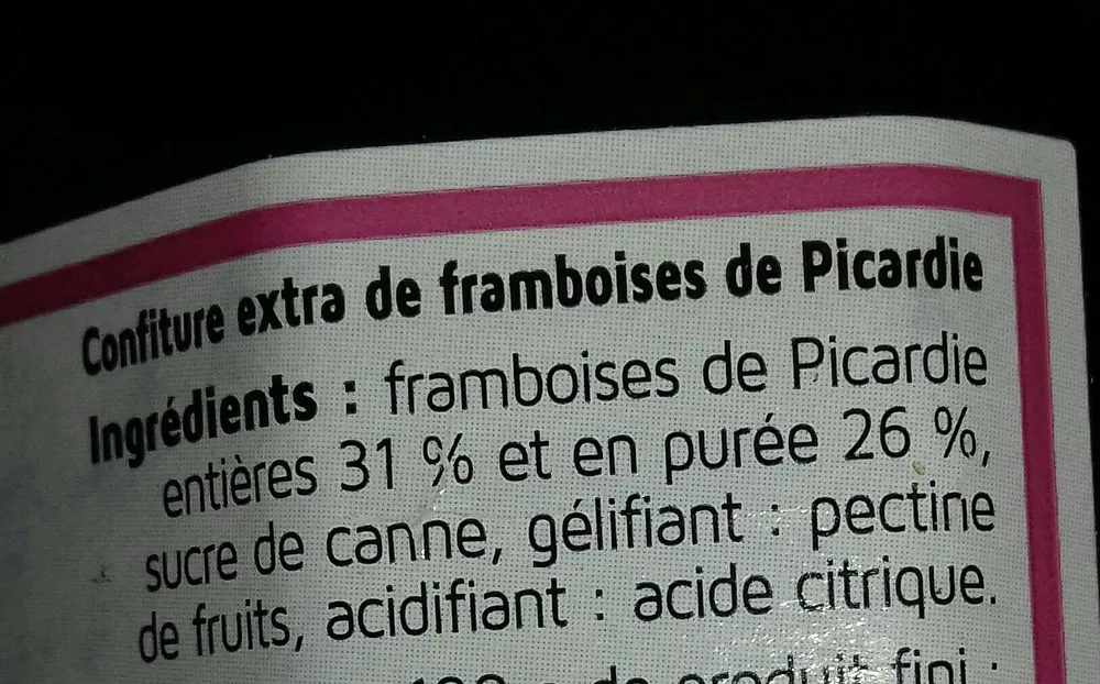 Confiture De Framboises De Picardie Les P'tites Tartines 315 G