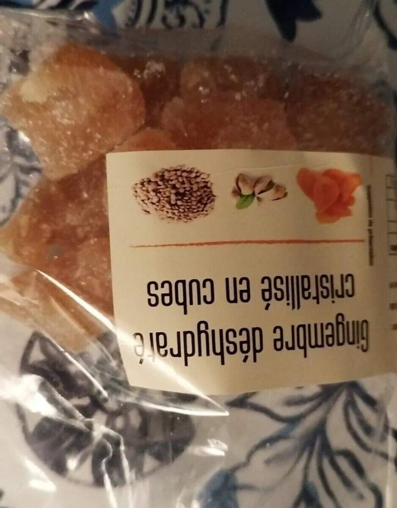 Gingembre déshydraté cristallisé en cube