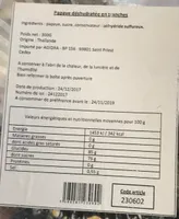 Papaye déshydratée en tranches