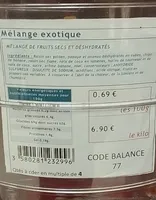 Melange de fruits secs