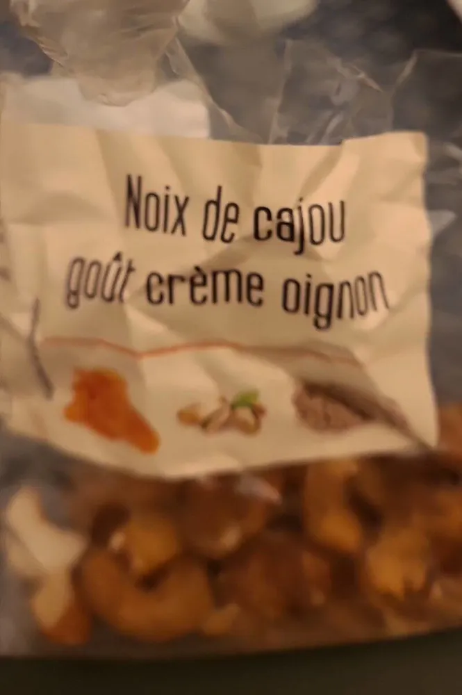 Noix de cajou goût crème oignon