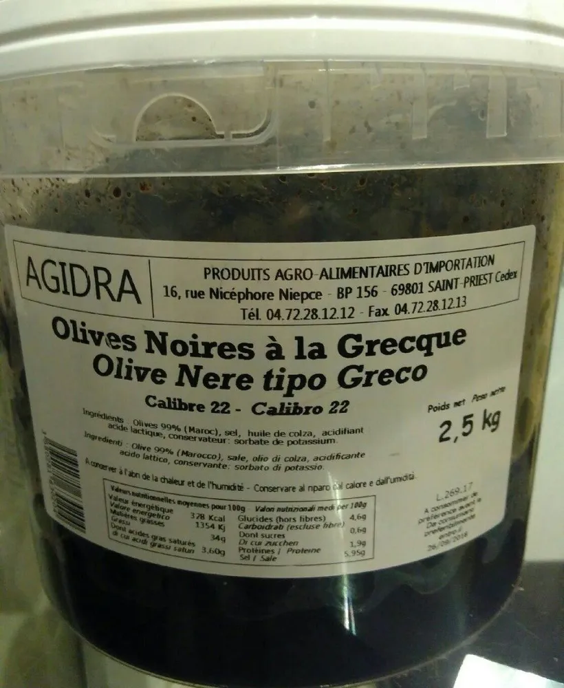 Olives noires à la grecque