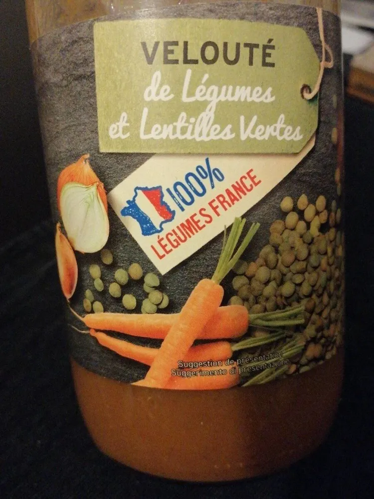 Velouté de légumes et lentilles vertes