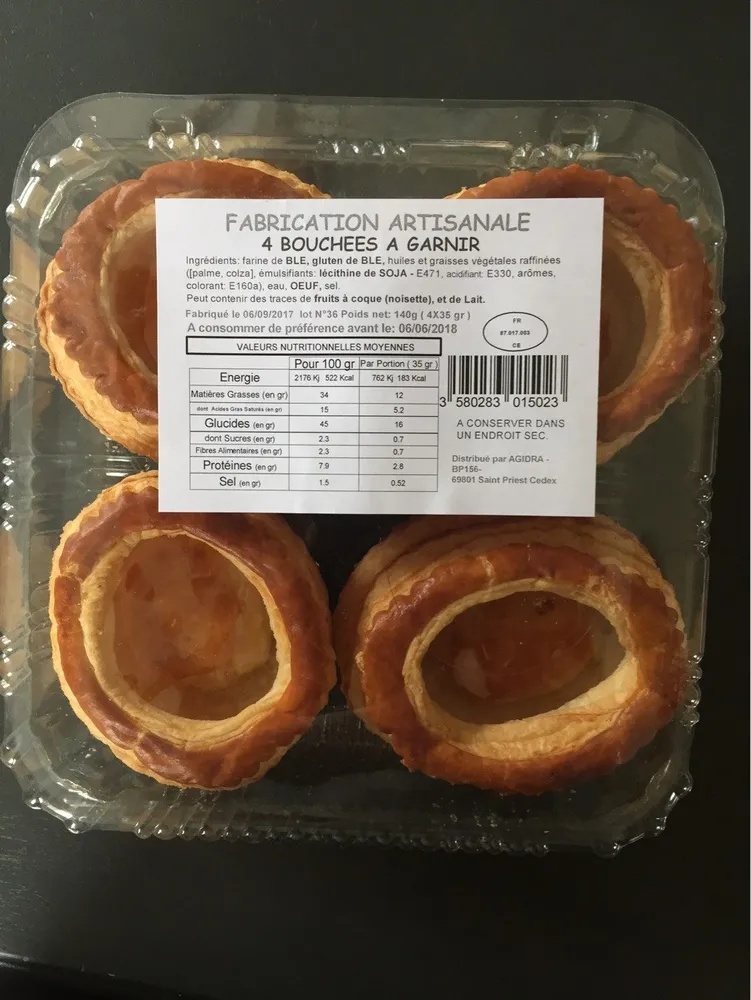 4 bouchées à garnir