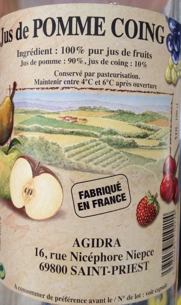 Jus de pomme coing