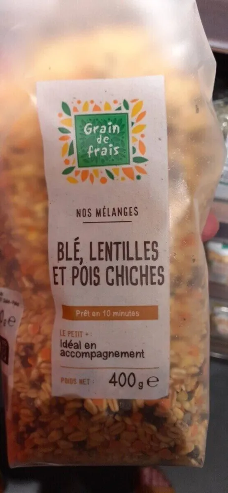 Blé lentilles et pois chiches