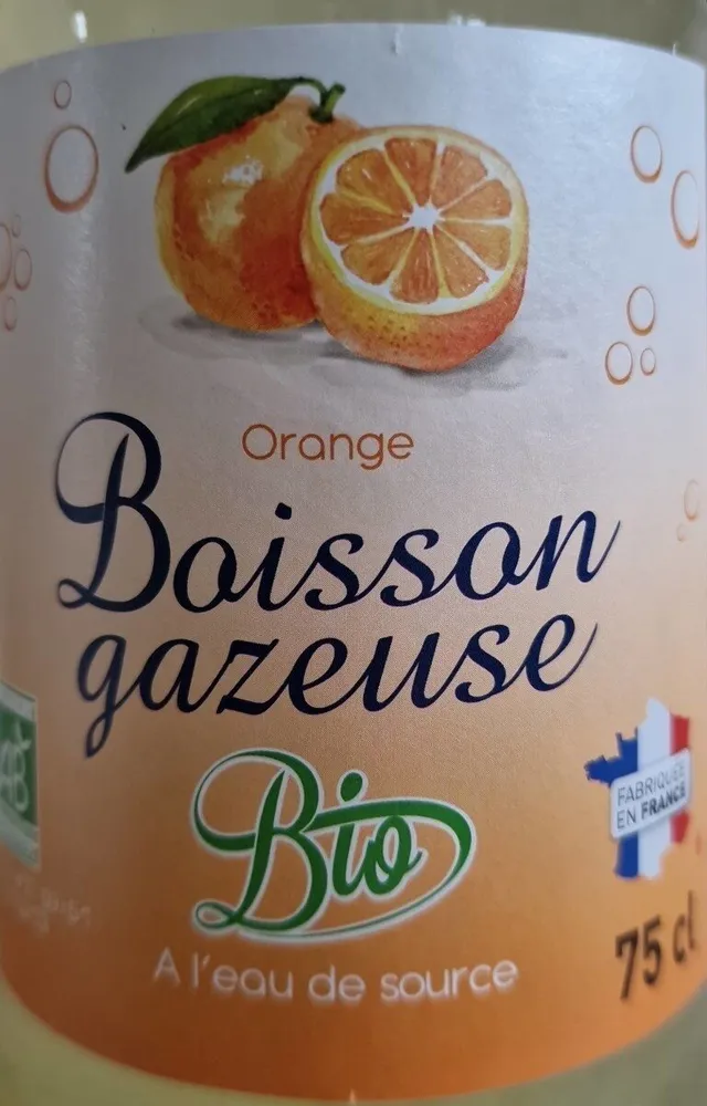 Boisson gazeuse bio orange