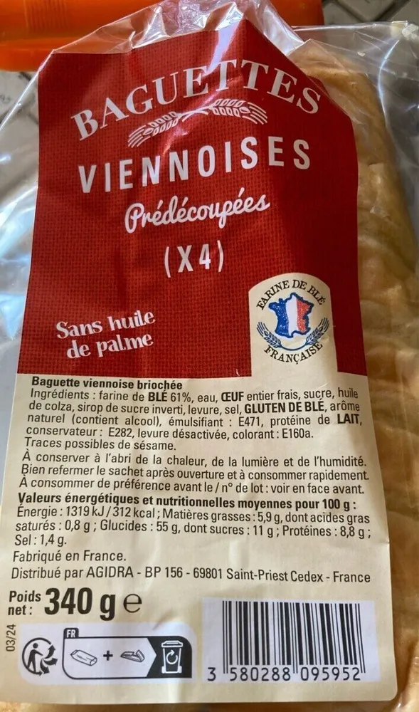 Baguettes viennoises