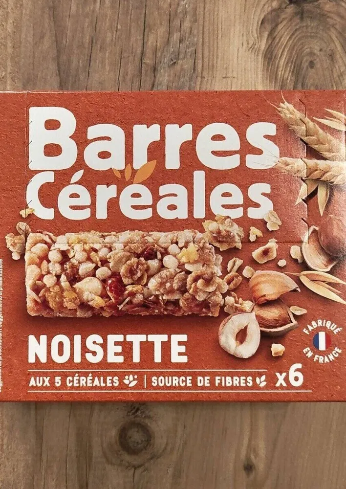 Barres céréales noisette