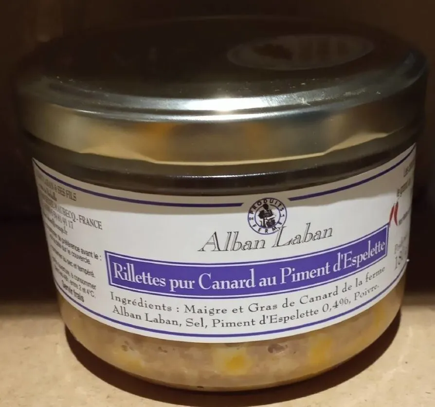 Rillettes pur canard au piment d'Espelette