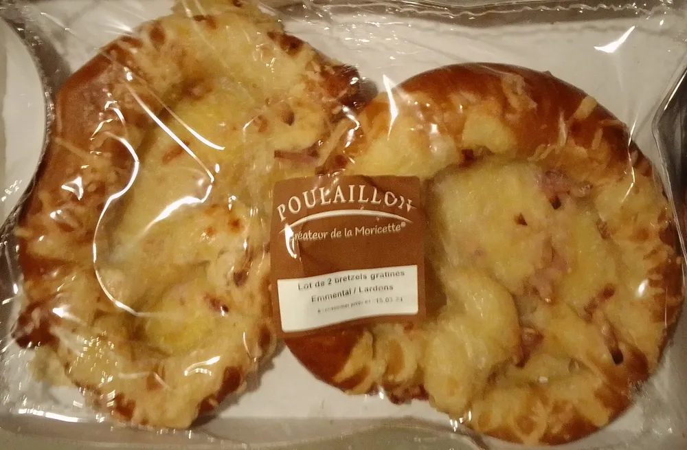 Bretzels gratinés emmental lardon